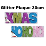 Christmas Decor - Foam Glitter Plaque 30cm